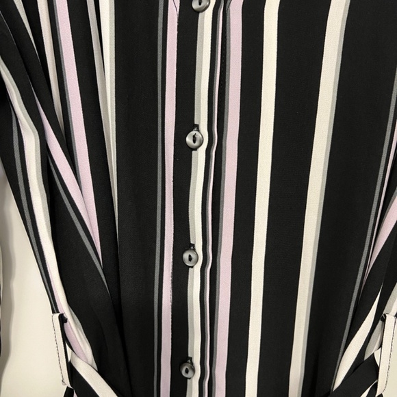 Melanie Lyne Striped Belted Midi Shirt Dress Size 6 - Picture 7 of 12